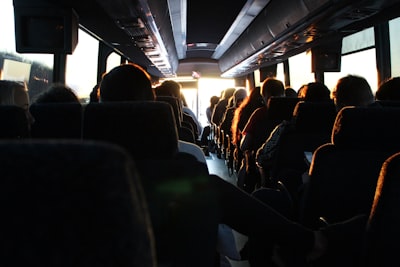Passengers inside a coach bus